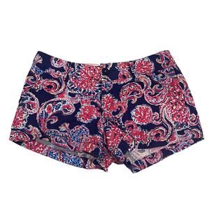 Lilly Pulitzer The Walsh Halibut Navy Pink Coral Print Chino Shorts ~ Women’s 4